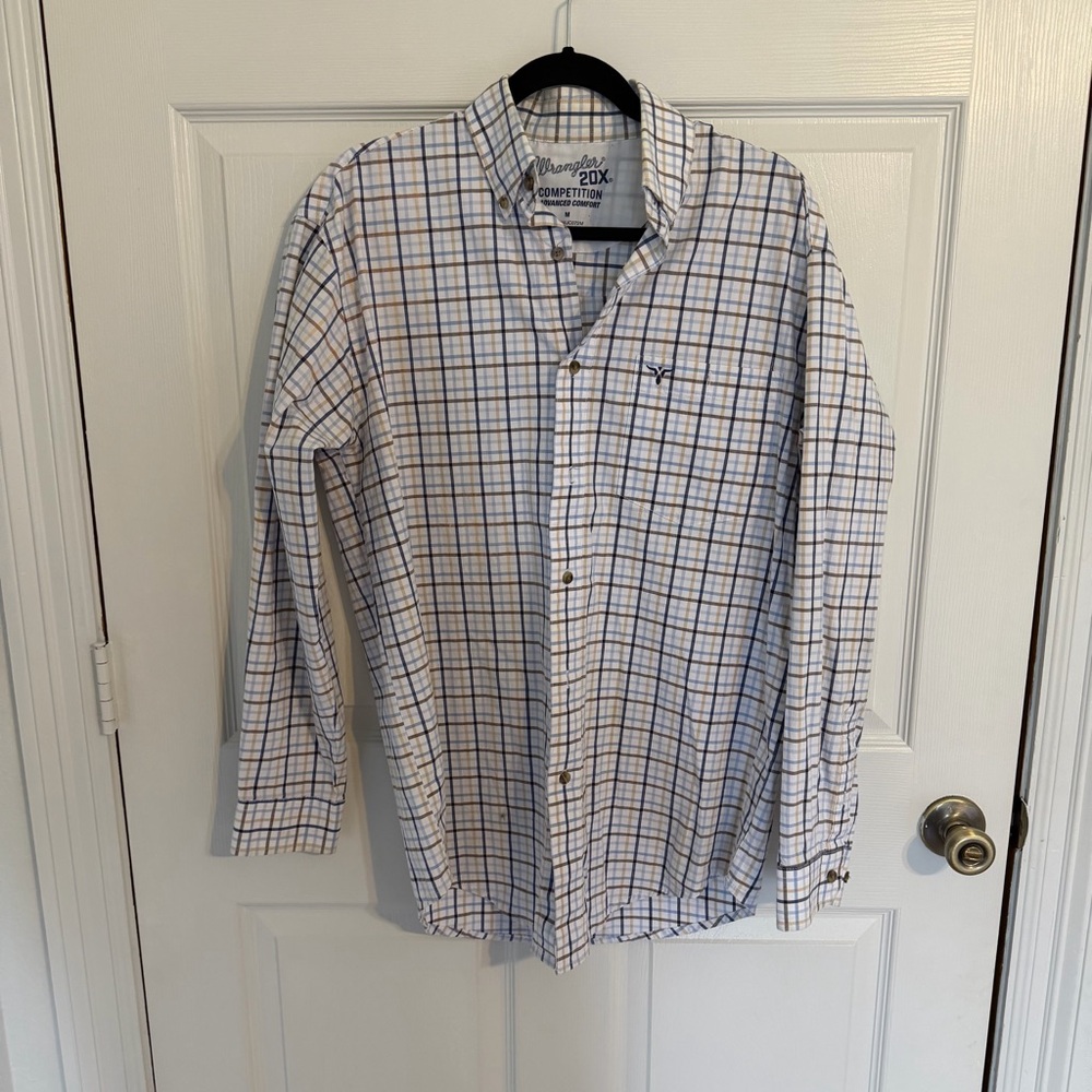 Wrangler 20X Competition Advanced Comfort Plaid Button Down Medium